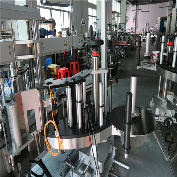 Plasta / Vitra Botelo Duobla Flanka Etiketa Maŝino, Kvadrata Botela Etikedilo