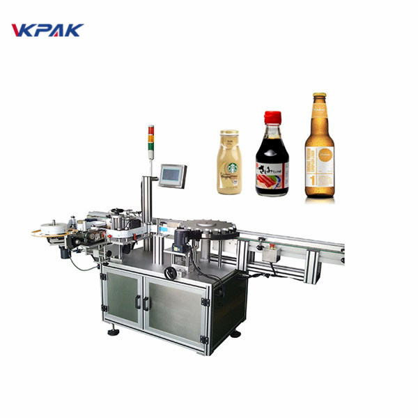 Orientita Envolva Etikeda Sistemo Por Ronda Botelo