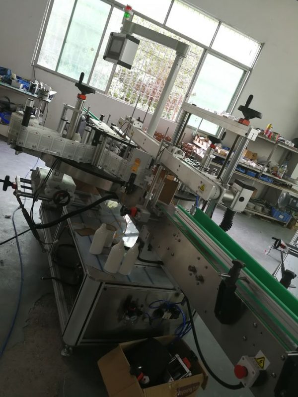 Memadhesia Glumarko-Maŝino Antaŭa kaj Malantaŭa Flanko, botela etikedaplikilo